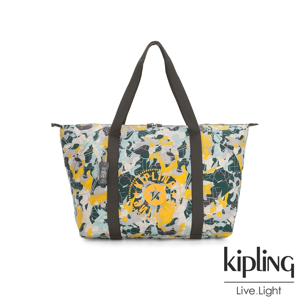 Kipling 城市探索地圖印花好收納大容量肩背包-TOTEPACK