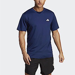 Adidas Tr-es Base T [IC7429] 男 短袖上衣 運動 訓練 健身 吸濕 排汗 舒適 亞洲版 藍
