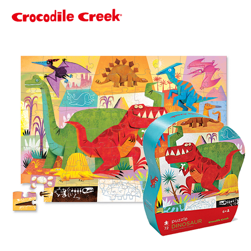 美國Crocodile Creek 遊樂學習拼圖系列-恐龍世界