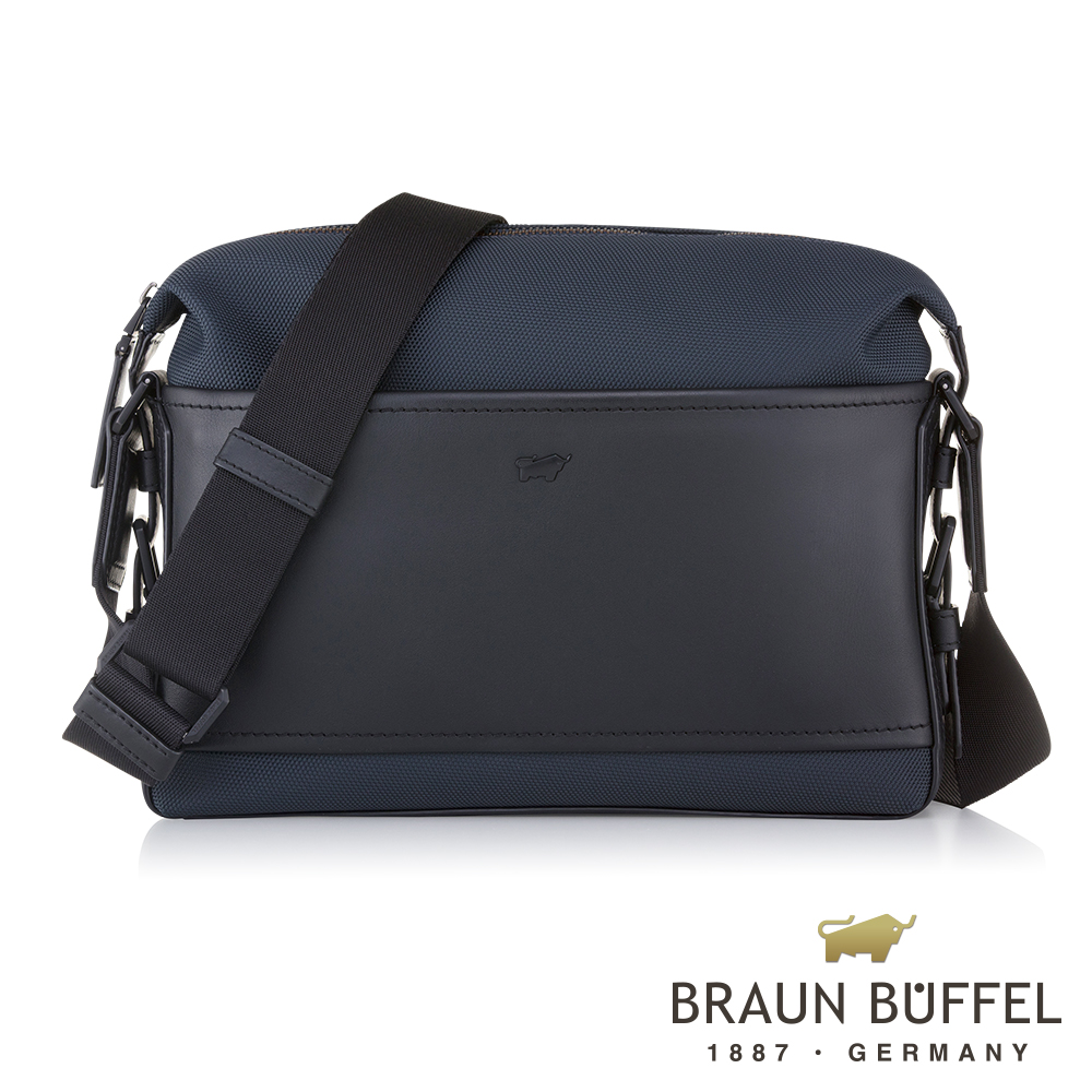 【BRAUN BUFFEL 德國小金牛】台灣總代理 尼爾 潮流斜背包-深海藍/BF320-52-OC