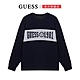 【GUESS】美式休閒LOGO撞色圓領長袖T-兩色任選 product thumbnail 3