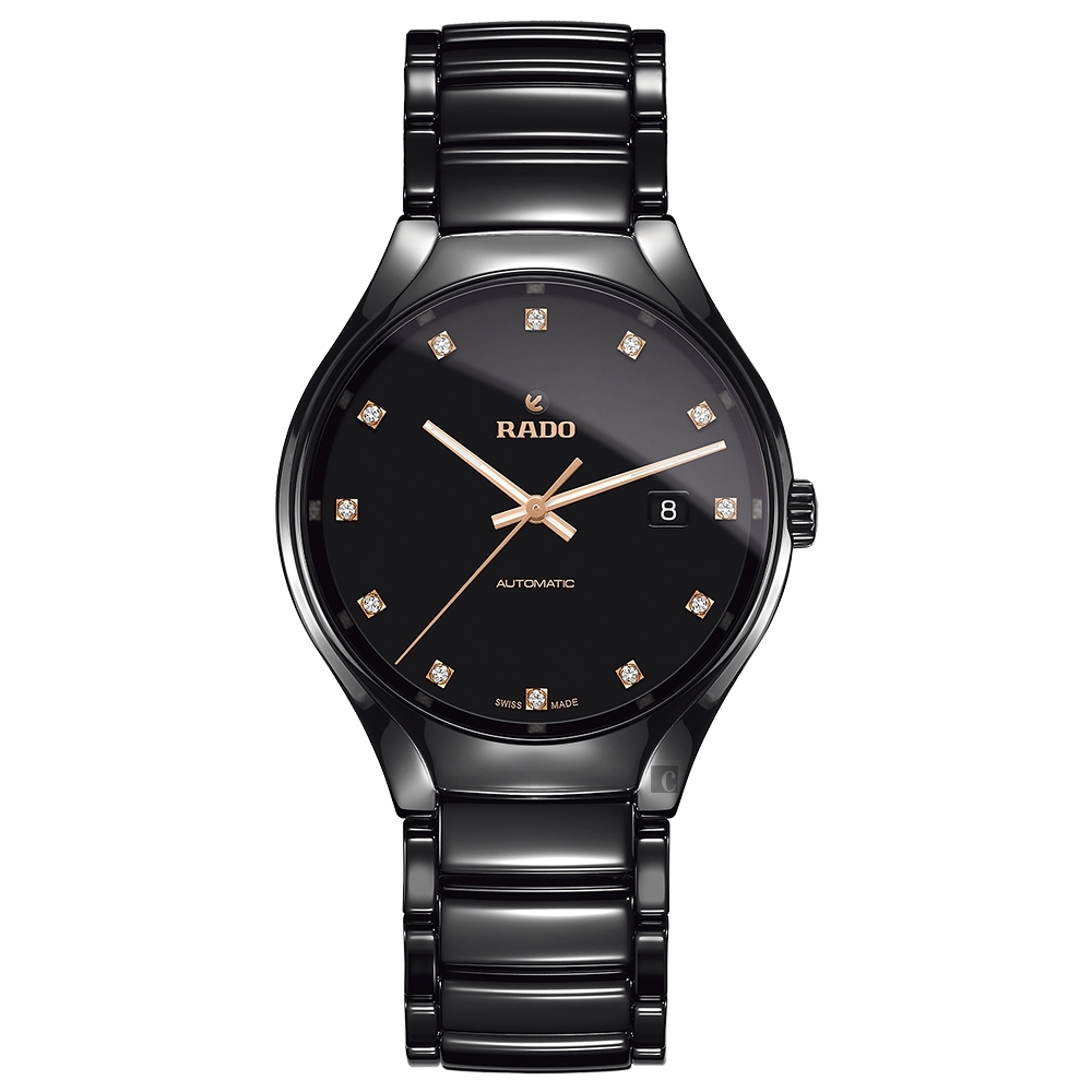 RADO 雷達 官方授權 True 真我系列鑽石陶瓷機械腕錶 送禮推薦-40mm R03 R27056732