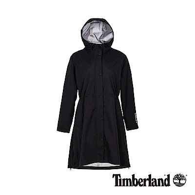 Timberland 女款黑色連帽防水長版派克外套|B3806