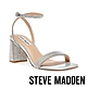 STEVE MADDEN-LUXE-R 鑽面方頭繞踝粗跟涼鞋-銀色 product thumbnail 1