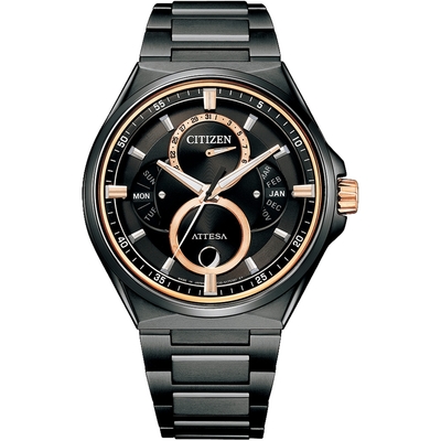 CITIZEN 星辰 光動能紳士月相日曆鈦金屬手錶-42mm(BU0065-64E)