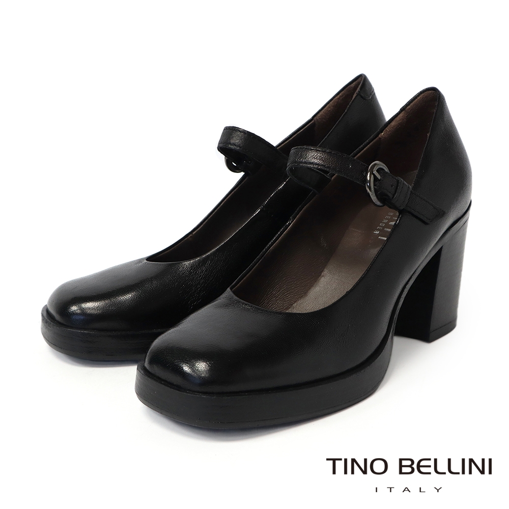 Tino Bellini 波士尼亞進口微厚底素面瑪莉珍高跟鞋FWEV017-1(黑色)
