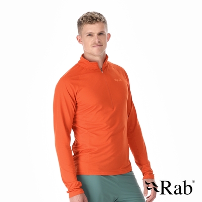 【RAB】Sonic LS Zip 長袖透氣拉鍊排汗衣 男款 爆竹橘 #QBL03