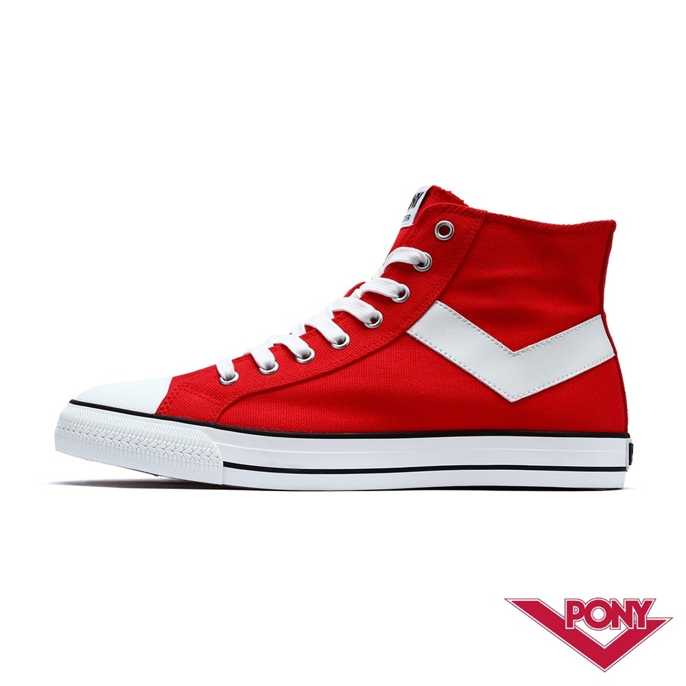【PONY】Shooter系列高統經典復古帆布鞋 休閒鞋 男鞋 紅色