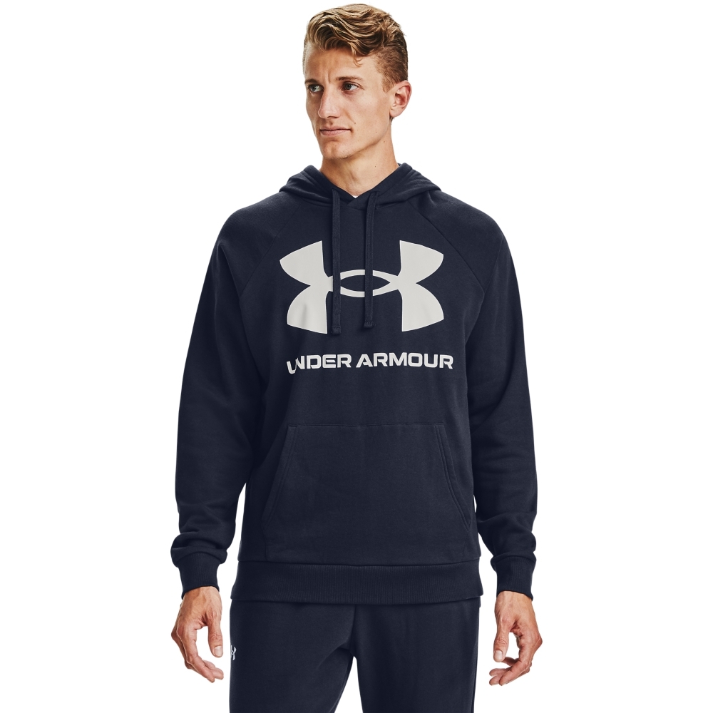 【UNDER ARMOUR】UA 男 RIVAL FLEECE連帽長袖套頭衫-人氣新品