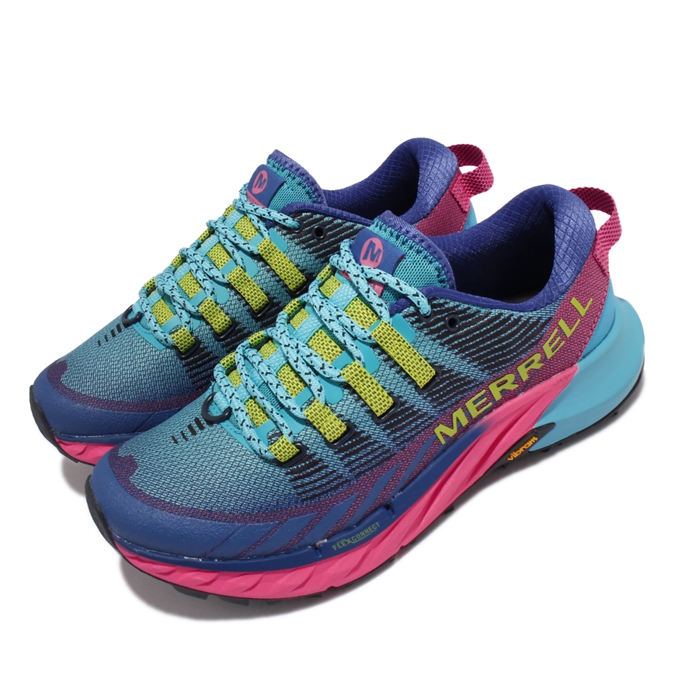 Merrell 慢跑鞋 Agility Peak 4 女鞋 彈性 支撐 回彈 耐磨 黃金大底 藍 粉 ML135112