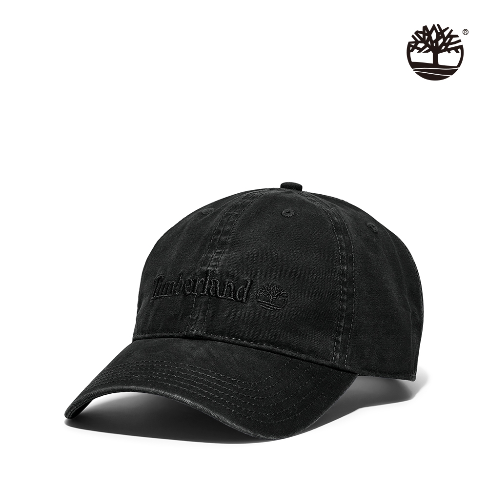 Timberland 中性黑色棉質帆布棒球帽|A1F54001