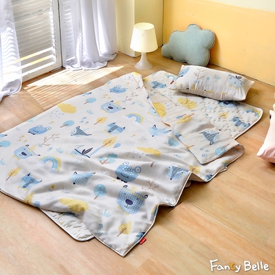 義大利Fancy Belle 動森寶貝 兒童天絲木漿纖維防蹣抗菌吸濕排汗韓式三件式睡袋組
