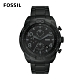 FOSSIL情人節推薦 FOSSIL Bronson 極簡黑計時手錶 男款 黑色不鏽鋼鍊帶 50mm FS5712 product thumbnail 1