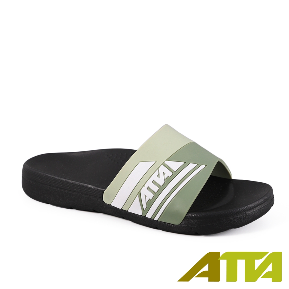 ATTA 運動風圖紋室外拖鞋-綠色