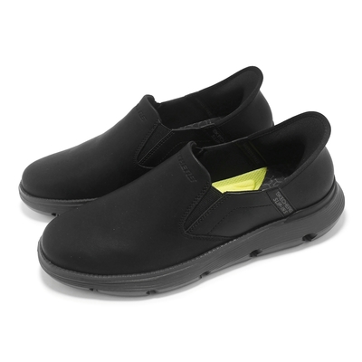 Skechers 休閒鞋 Garze-Albers Slip-Ins 男鞋 黑 套入式 輕量 緩衝 皮鞋 205061BBK