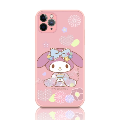 正版授權 My Melody 美樂蒂 iPhone 11 Pro Max 6.5吋 粉嫩防滑保護殼(櫻花祭典)