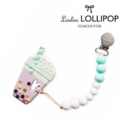 加拿大Loulou lollipop嬰幼兒珍珠奶茶 固齒器組/奶嘴鍊夾-夏日藍