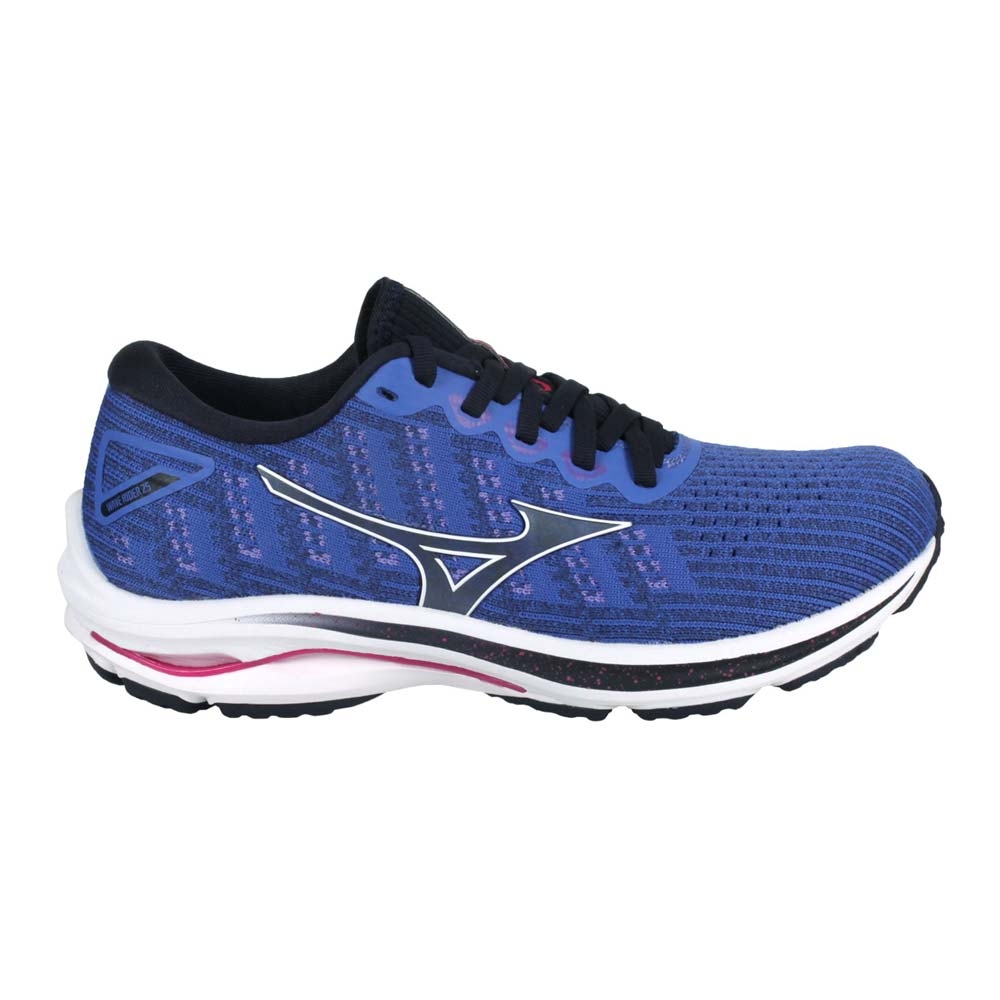 MIZUNO WAVE RIDER25 WAVEKNIT SW女慢跑鞋-4E J1GD217702 藍紫銀桃紅