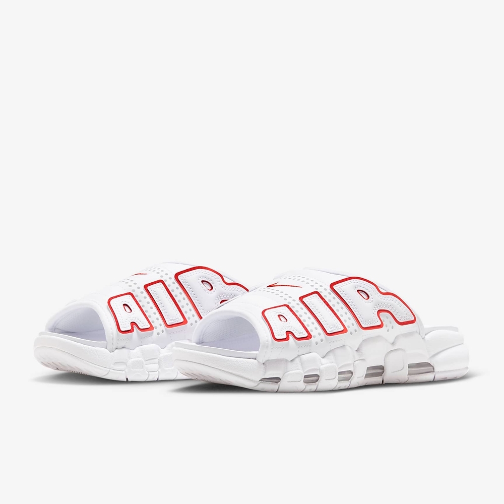 NIKE W AIR MORE UPTEMPO SLIDE 女休閒拖鞋-白紅-FD9885100 | 涼拖鞋