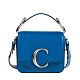 Chloe 新款mini C bag金屬LOGO滑面牛皮手提/肩背方包 (寶寶藍) product thumbnail 1