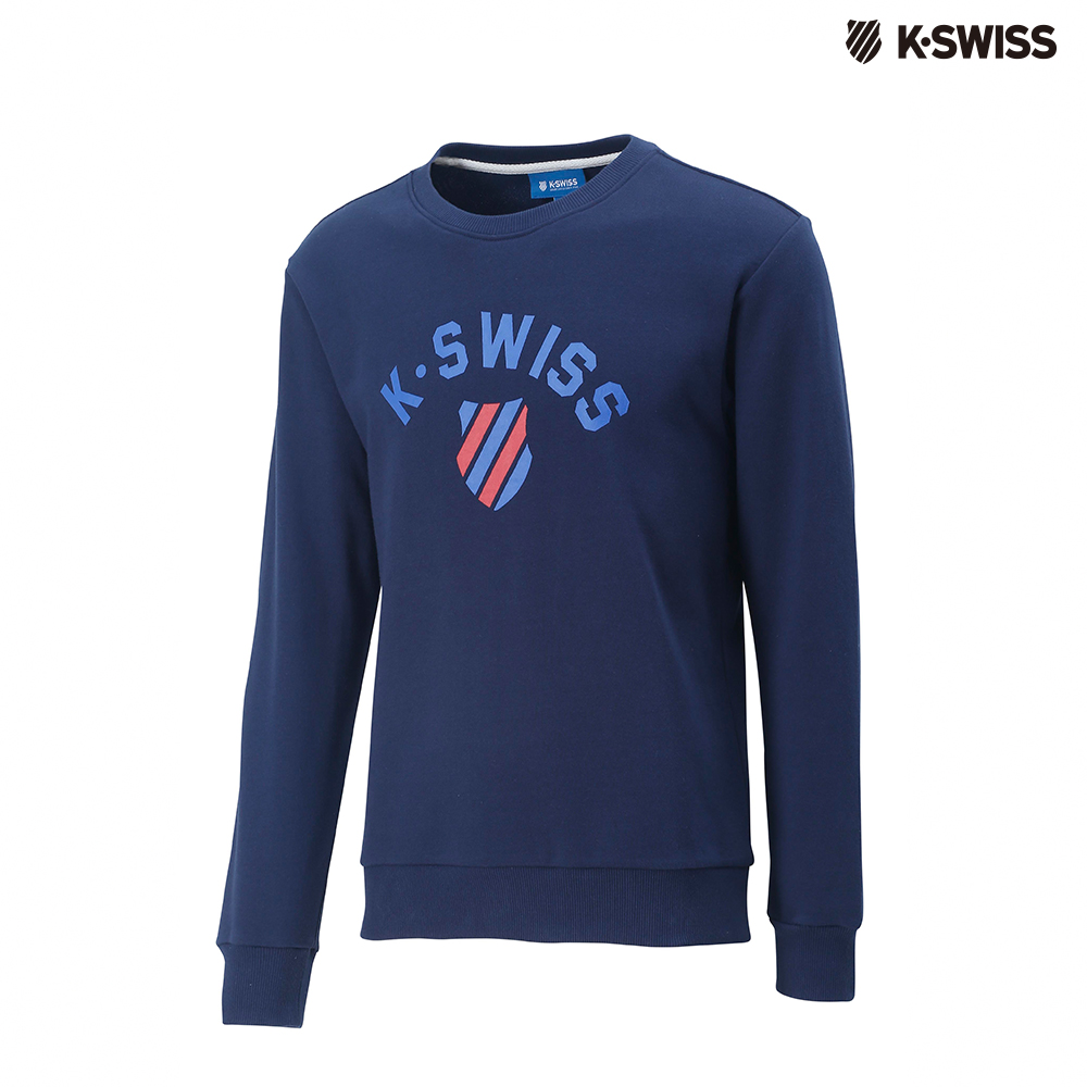 K-SWISS Crew Neck Sweatshirt圓領長袖上衣-男-藍