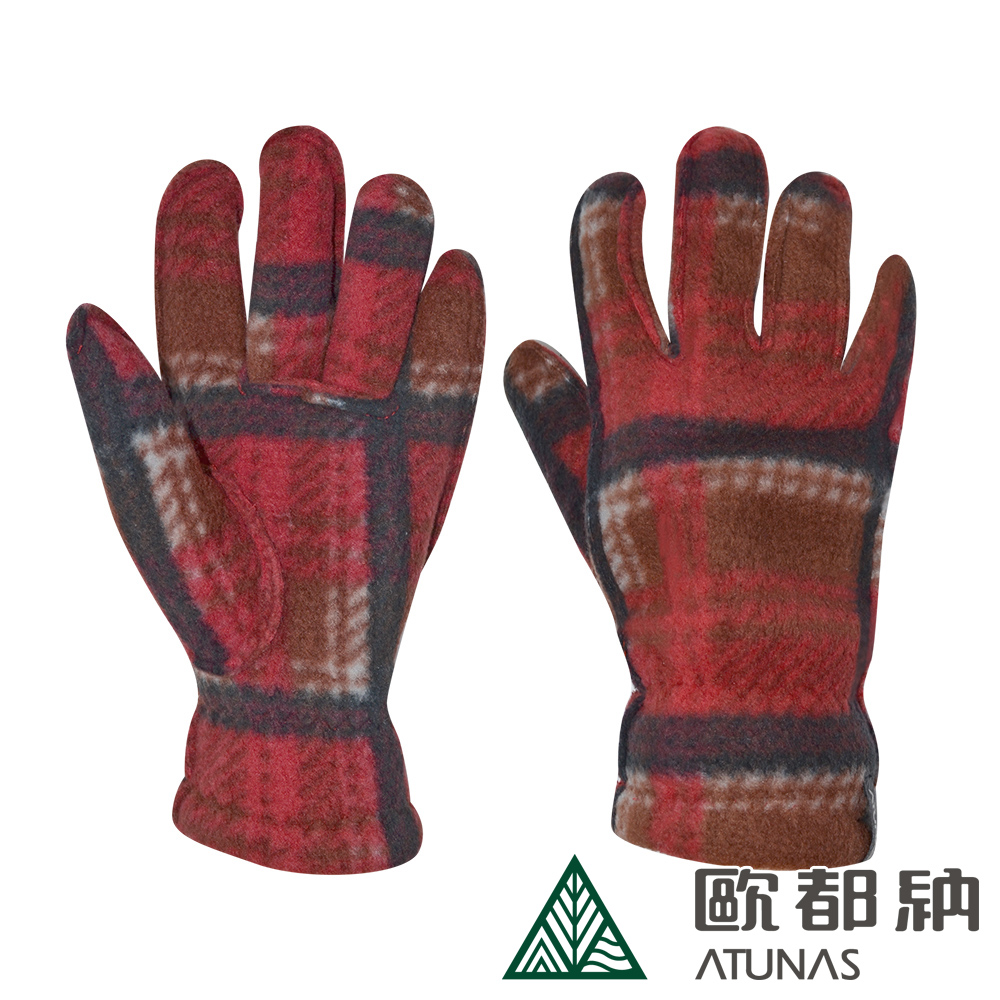 【ATUNAS 歐都納】女款復刻古著保暖刷毛手套 A1-A1640 咖啡/柑格