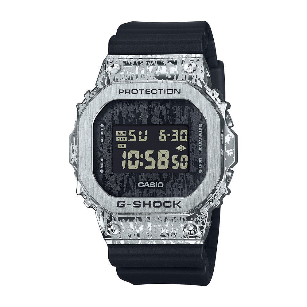 CASIO卡西歐 G-SHOCK 斑駁迷彩 搖滾獨特 頹廢時尚 金屬錶殼 經典方型 GM-5600GC-1_43.2mm