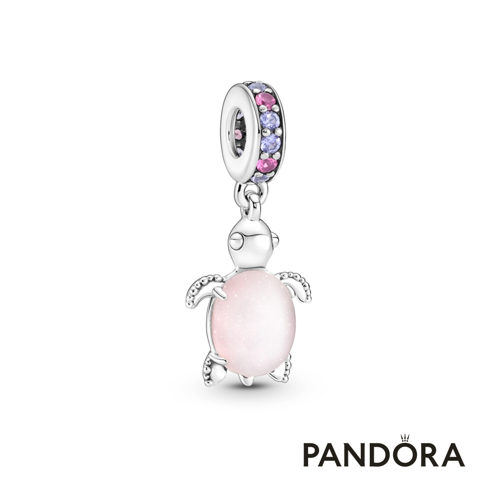 【Pandora官方直營】粉紅 Murano 琉璃海龜吊飾