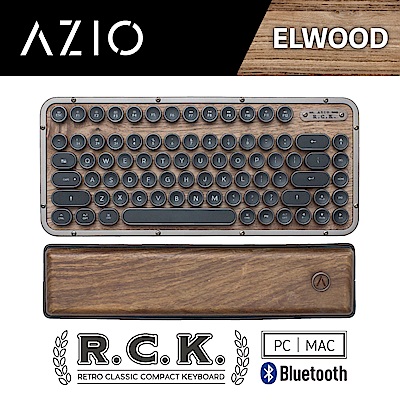 AZIO R.C.K. ELWOOD BT 藍牙核桃木短版中文鍵盤(PC/MAC)