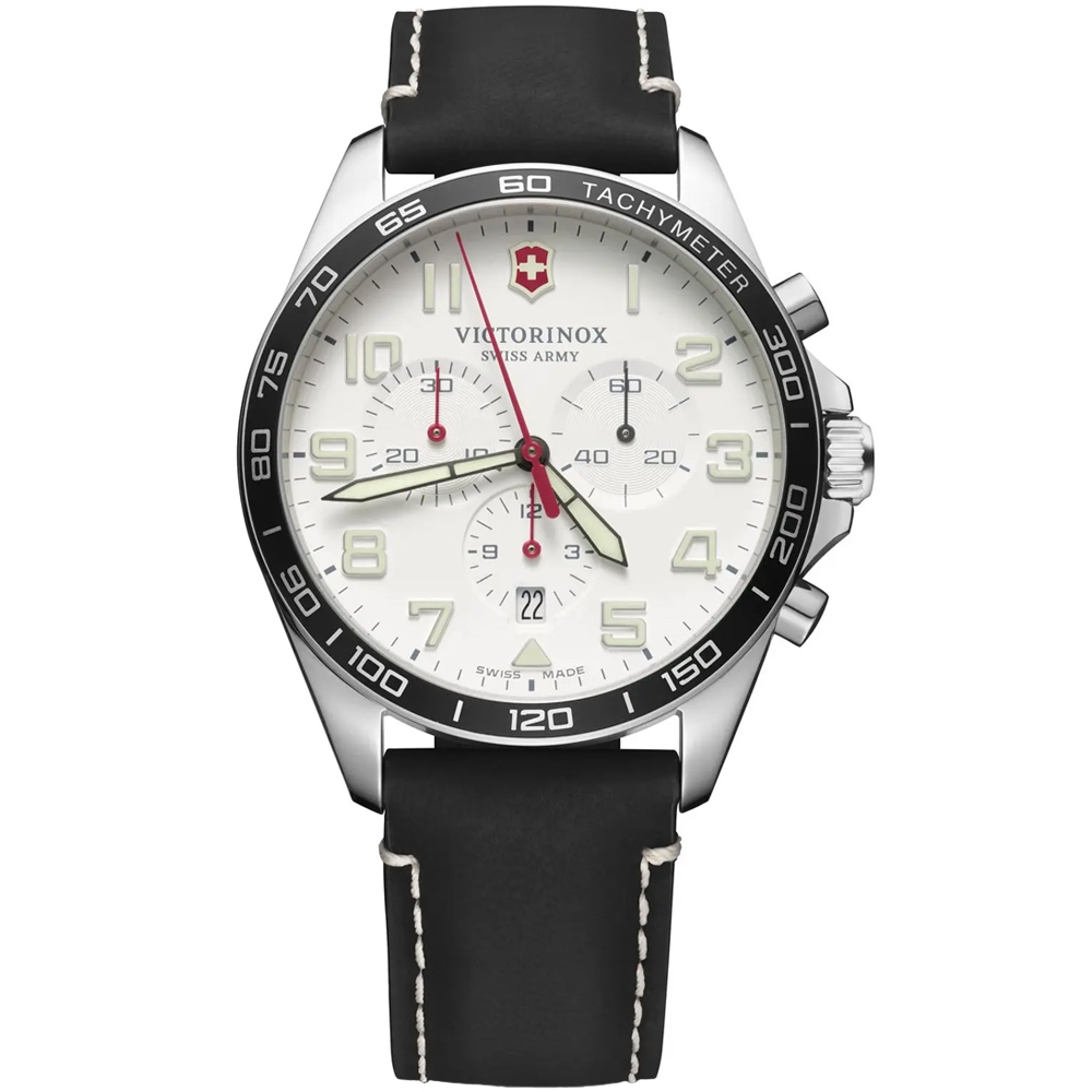 VICTORINOX瑞士維氏 Fieldforce 經典計時腕錶-黑x白 42mm / VISA-241853