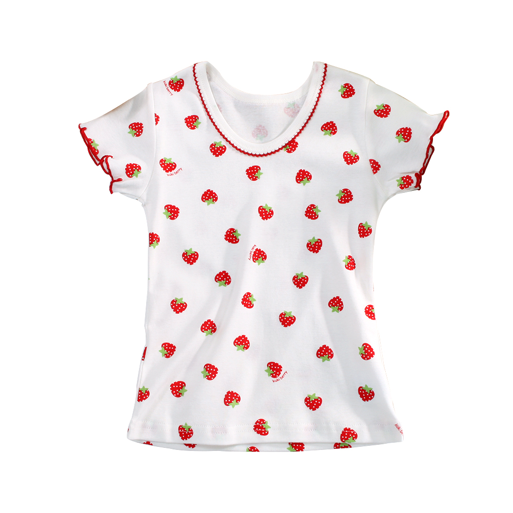 草莓印花純棉短袖上衣 k51156 魔法Baby