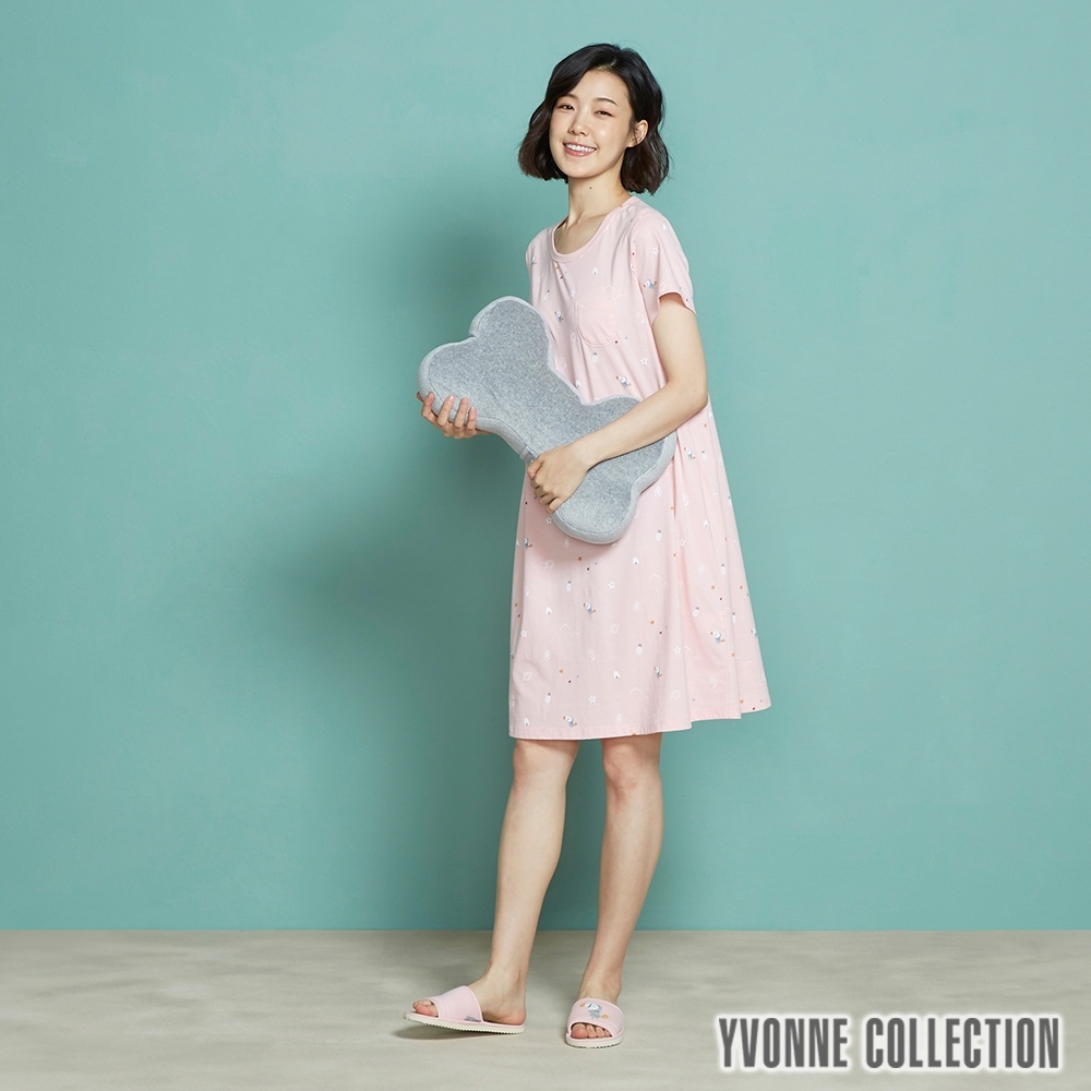 YVONNE COLLECTION 素面小骨頭抱枕(45公分)-迷霧灰