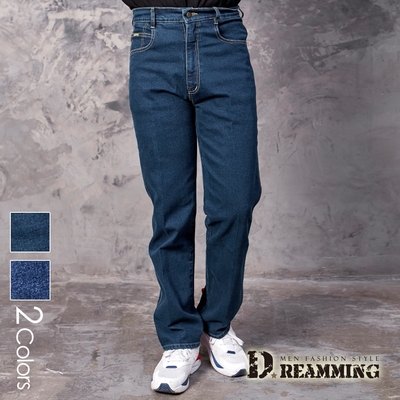 Dreamming 經典素色伸縮中直筒牛仔褲 台灣製-共二色
