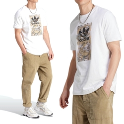 Adidas Camo Tongue Tee 男款 白色 迷彩 休閒 穿搭 圓領 短T 短袖 IL5119