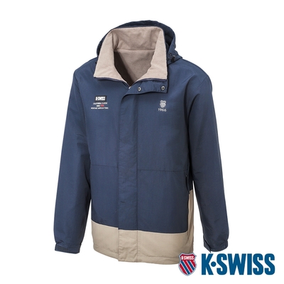K-SWISS Reversible Jacket雙面穿防風外套-男-藍/棕