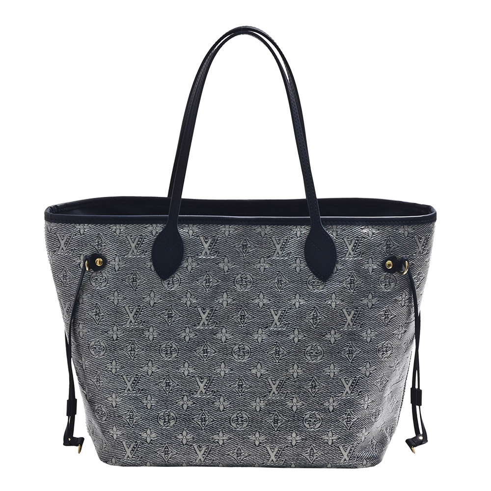 LV M22921經典Neverfull MM Monoglam帆布手提/肩背托特包(藍色)