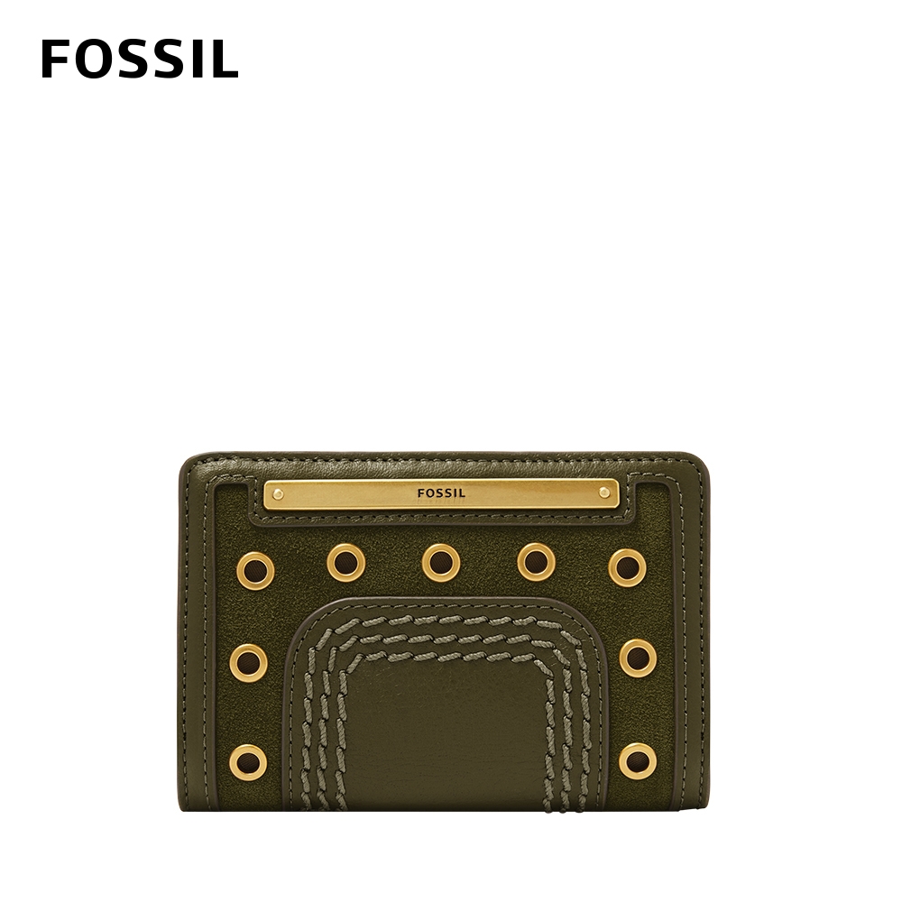 FOSSIL Liza 輕巧型真皮短夾-沼綠色 SL6502376