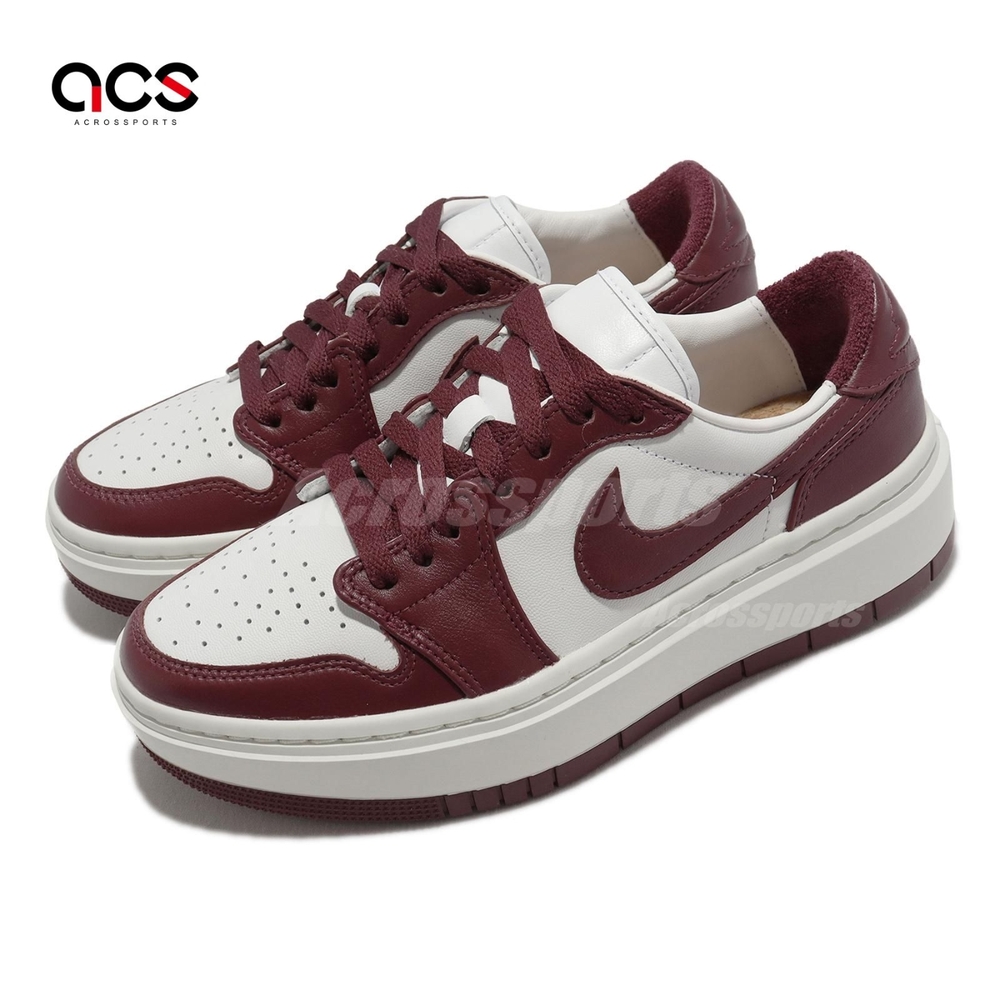 Nike 休閒鞋 Air Jordan 1 Elevate Low 白 酒紅 女鞋 厚底 增高 1代 AJ1 DH7004-161