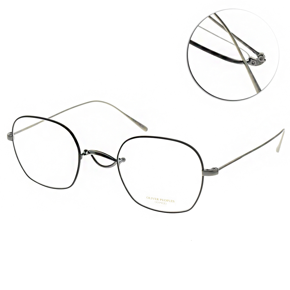 OLIVER PEOPLES 光學眼鏡經典方框特殊可動式鼻墊/黑-銀#OV1270T 5076