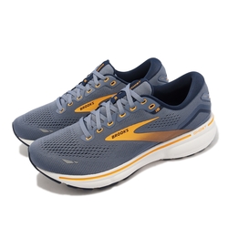 Brooks 慢跑鞋 Ghost 15 藍 橘 男鞋 高足弓 緩震 路跑 馬拉松 運動鞋 魔鬼系列 1103931D417