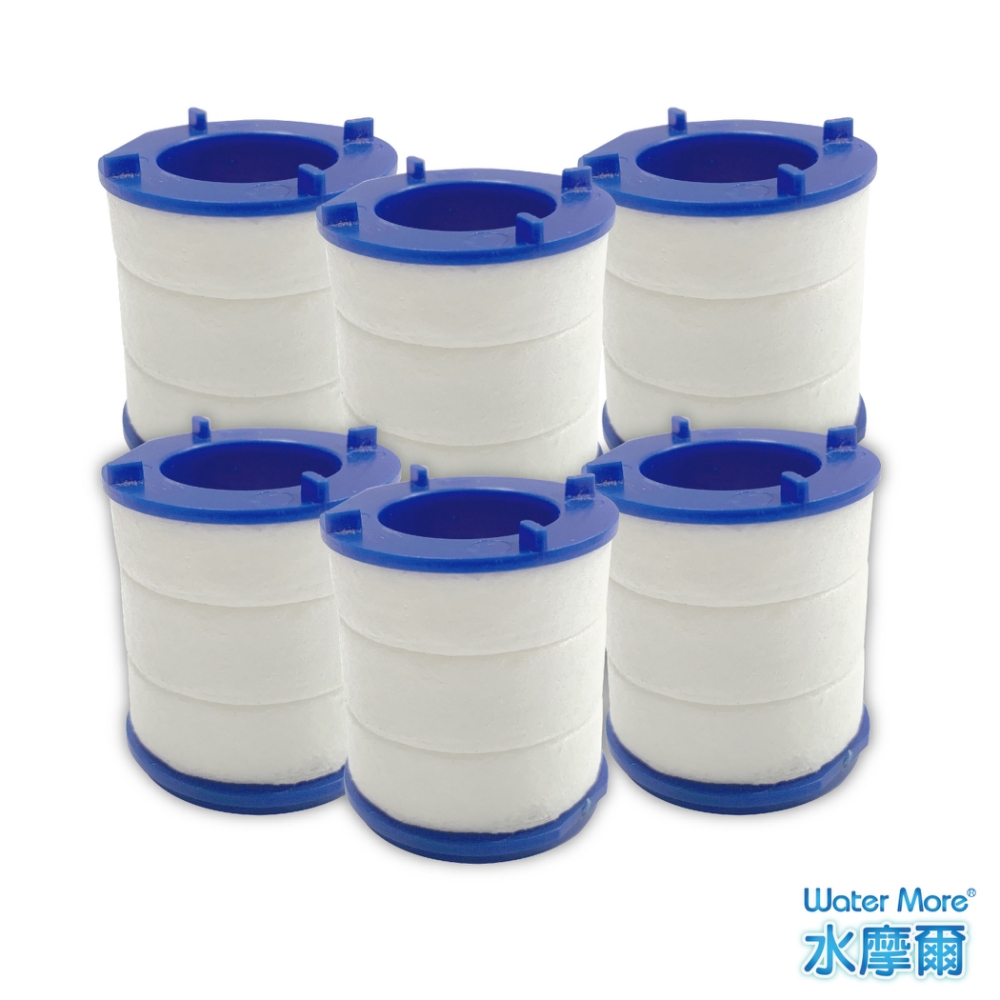 水摩爾透明PP高密度濾棉除氯過濾器-專用替換濾芯(6入)