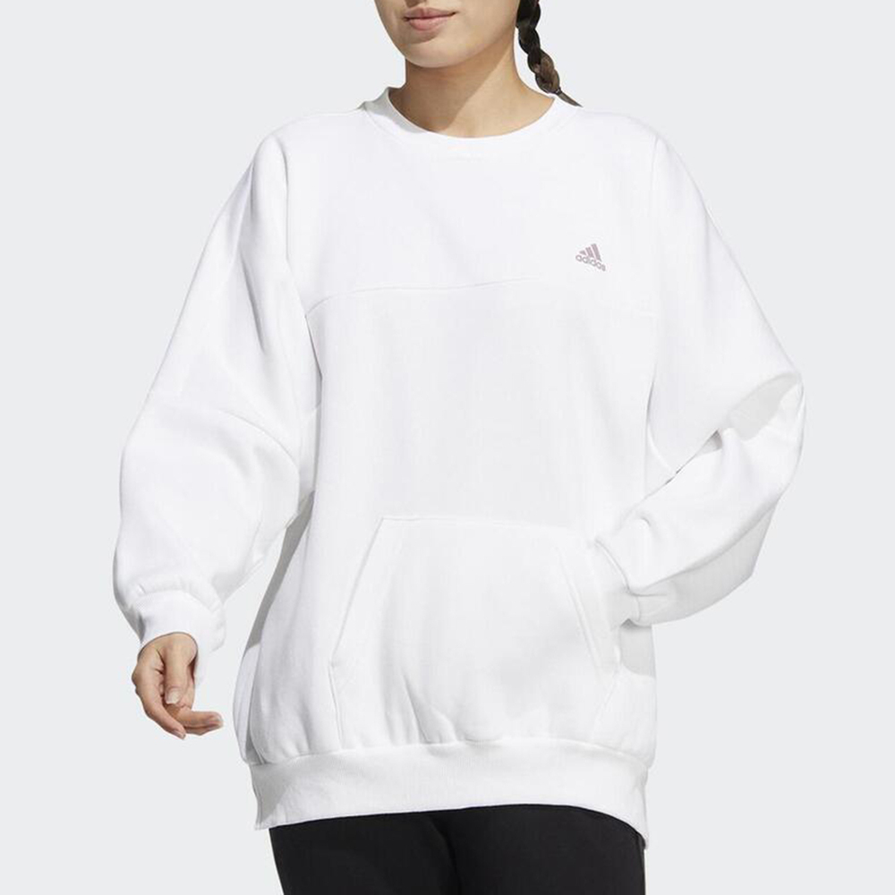 Adidas Word Sweatshirt [HM2809] 女 長袖 上衣 寬鬆 休閒 時尚 穿搭 白