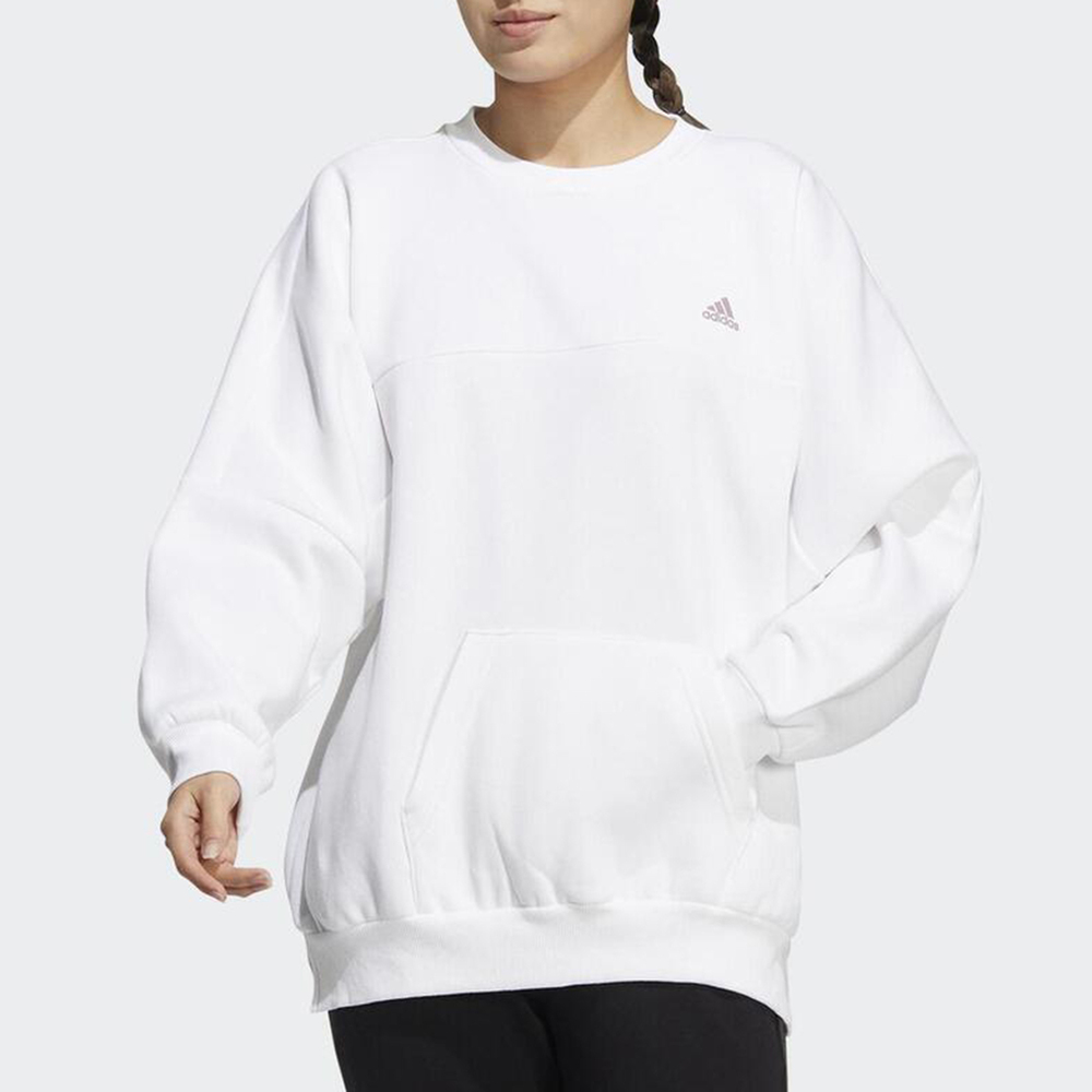Adidas Word Sweatshirt HM2809 女 長袖 上衣 寬鬆 休閒 時尚 穿搭 白