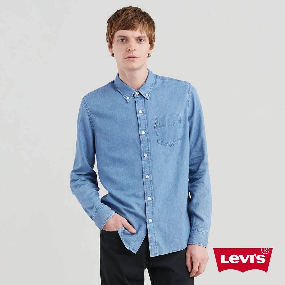 Levis 男款 輕磅牛仔襯衫 Lyocell天然環保纖維 休閒版型 單口袋