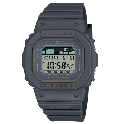 CASIO 卡西歐 G-SHOCK 活力極限衝浪潮汐月相概念電子錶_灰_GLX-S5600-1_40.5mm