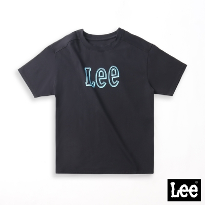 Lee 女款 立體感印花大Logo短袖圓領T恤 黑