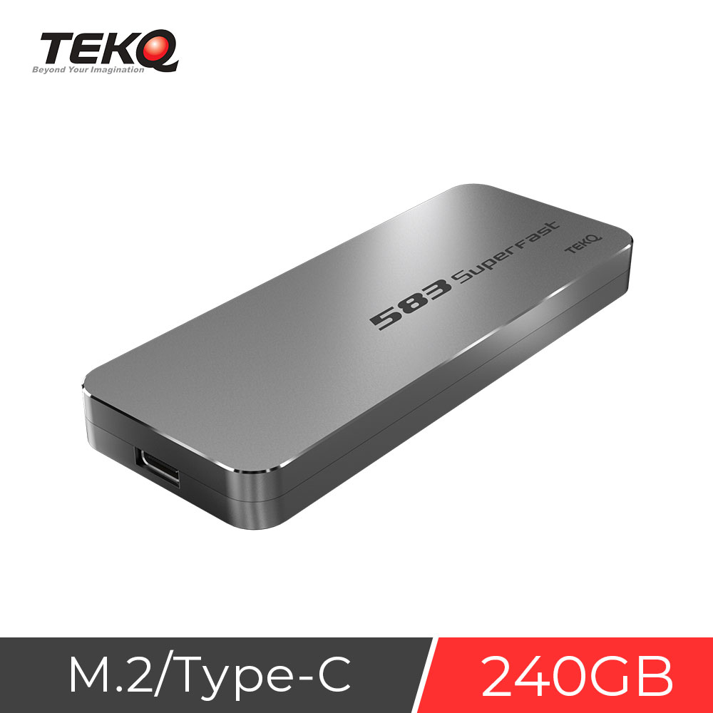 TEKQ 240G Type-C PCIe M.2 NVMe SSD 外接硬碟-灰