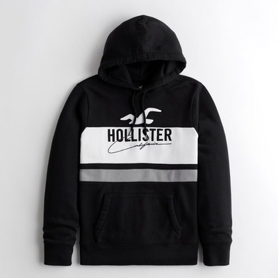 Hollister HCO 男 連帽帽T 黑色 1915