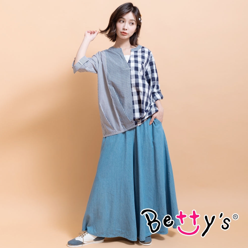 betty’s貝蒂思　鬆緊腰圍牛仔褲裙(淺藍)