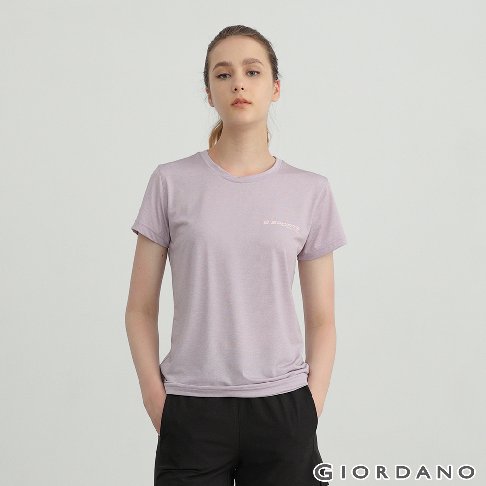 GIORDANO 女裝輕薄涼感素色圓領T恤 - 35 淡紫 product image 1